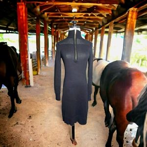 Lauren Ralph Lauren Quarter Zip Mockneck Open Weave Detail Shoulders Sweater  XS